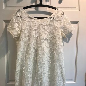 White lace/mesh floral dress